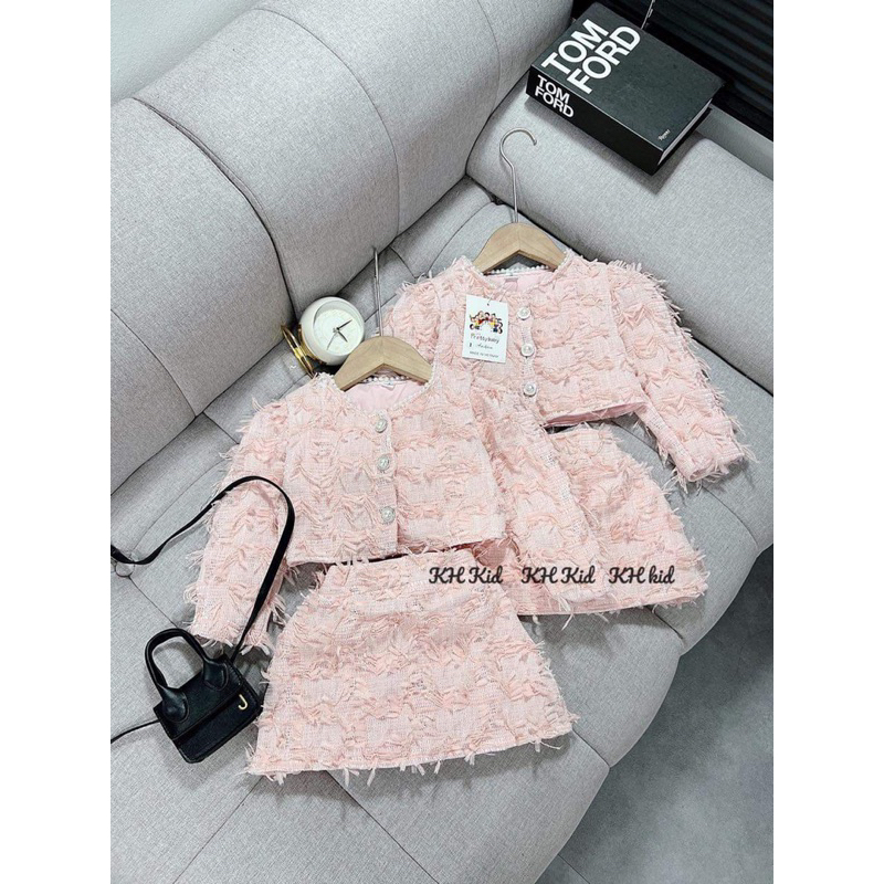 Set váy dạ kèm áo khoác siêu xinh cho bé gái
