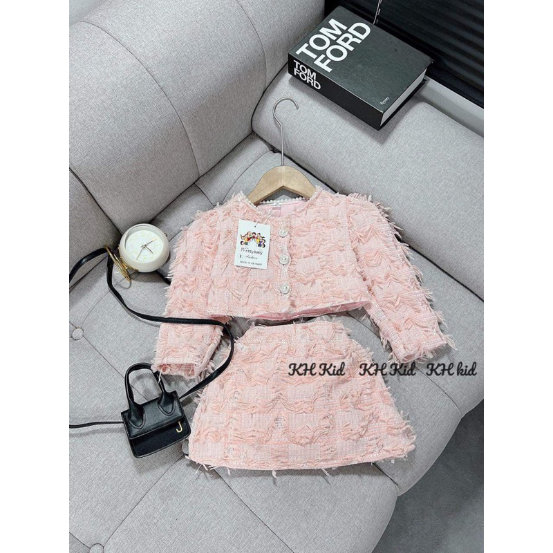Set váy dạ kèm áo khoác siêu xinh cho bé gái