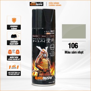 Sơn xịt samurai kurobushi - màu xám sáng 106 chuyên dùng cho xe máy