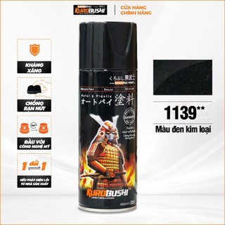 Sơn xịt SAMURAI Kurobushi - Màu ĐEN KIM LOẠI 1139 (400ml) chuyên dùng cho xe máy