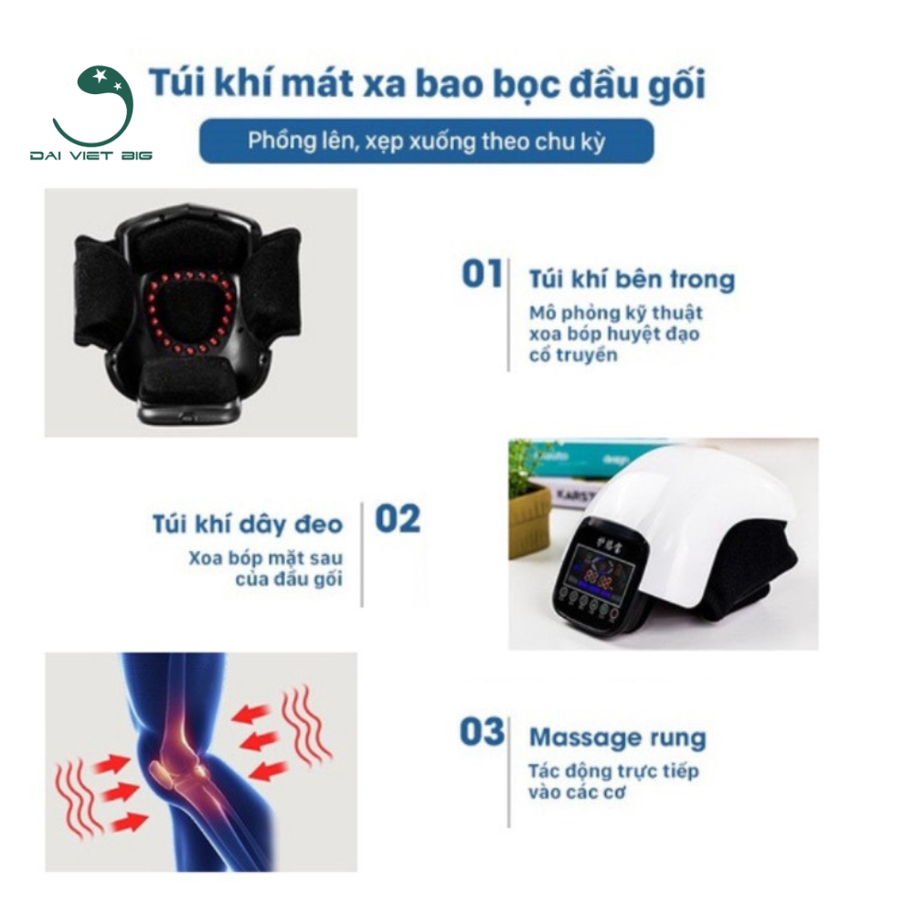 Máy massage đầu gối HY-991 ( BẢO HÀNH 24 THÁNG ), máy mát xa đầu gối, hỗ trợ giảm đau nhức khớp gối, Massage túi khí