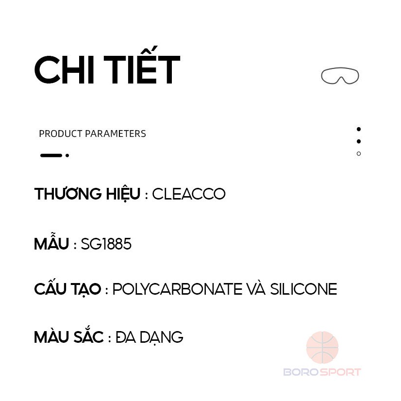 Kính Bơi Trẻ Em Tặng Kèm Bịt Tai Kính Bơi Cho Bé Tầm Nhìn Rộng Chống UV Dây Đeo Êm Ái Cleacco SG1885 Boro Sport