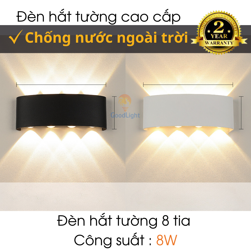 Đèn trang trí hắt tường phòng khách phòng ngủ sân vườn ngoài trời chống nước phong cách hiện đại, điểm nhấn không gian