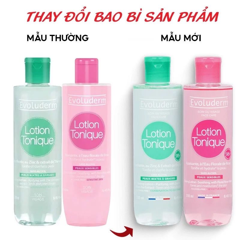 Nước Hoa Hồng Cân Bằng Độ Ẩm Evoluderm Lotion Tonique Peaux Sensibles
