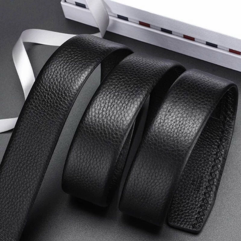 Dây Thắt Lưng Nam Da Bò Nhập Khẩu TM301 Thiết Kế Khóa Tự Động 3.5cm Hai Màu Đen Và Nâu Dây Da Thay Thế Không Mặt Khóa
