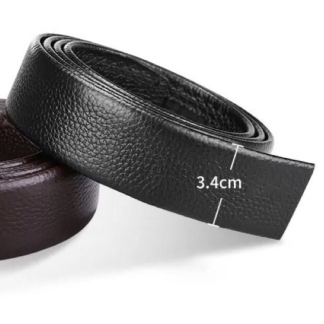 Dây Thắt Lưng Nam Da Bò Nhập Khẩu TM301 Thiết Kế Khóa Tự Động 3.5cm Hai Màu Đen Và Nâu Dây Da Thay Thế Không Mặt Khóa