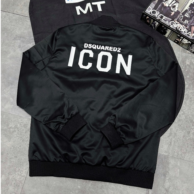 Áo Khoác Bomber DSQ-2 Hoạ Tiết Phối Siêu Chất - Áo Gió Bomber Quảng Châu Cao Cấp Dsq