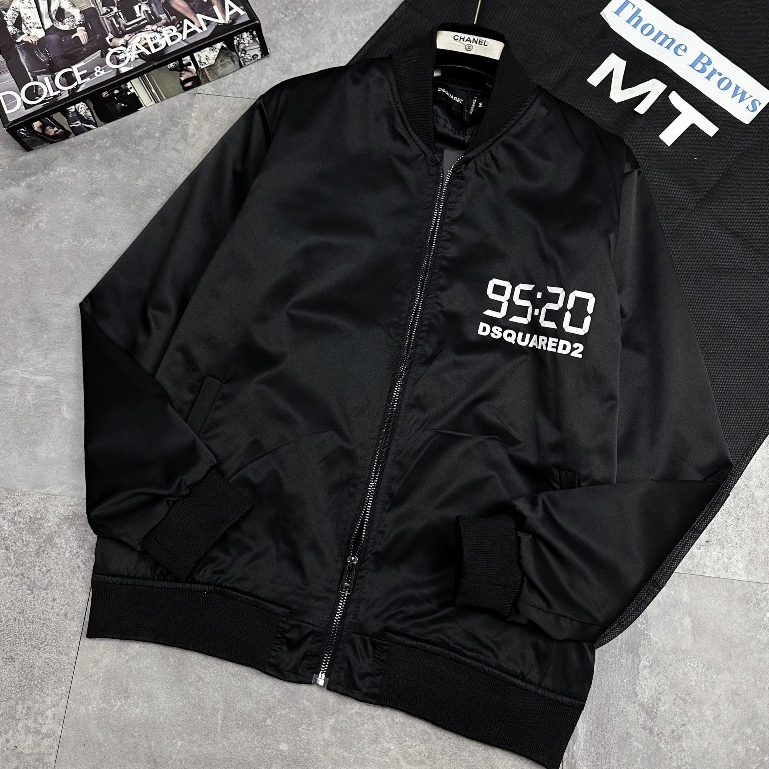 Áo Khoác Bomber DSQ-2 Hoạ Tiết Phối Siêu Chất - Áo Gió Bomber Quảng Châu Cao Cấp Dsq
