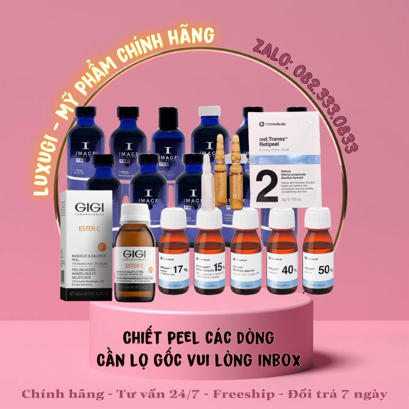 Peel MD, IM, Gigi - tách dung dịch Peel/Enhance/pro peel/post peel các loại