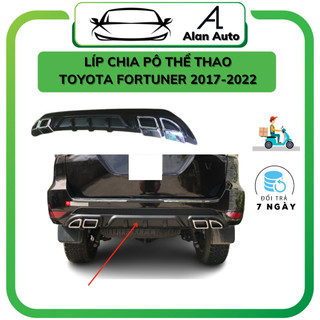 Lip chia pô xe TOYOTA FORTUNER 2017-2022, Lippo Fortuner nhựa đen ABS, Thời trang phong cách cho xe