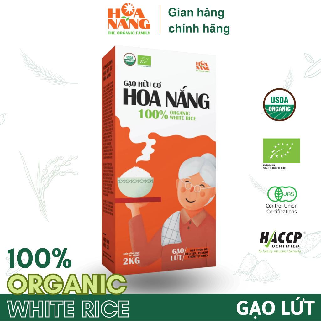 Gạo lứt hữu cơ Hoa Nắng - Hộp 2kg