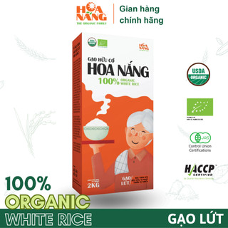 Gạo lứt hữu cơ Hoa Nắng, Gạo lứt nâu giảm cân 100% hữu cơ - Hộp 2kg