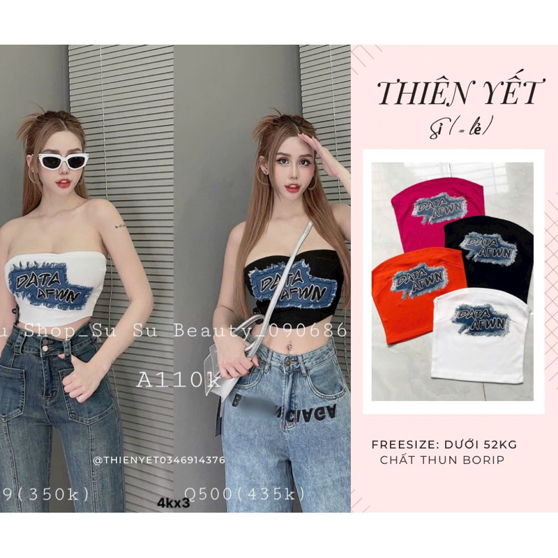 Áo ống croptop JEAN DATA nữ UN sexy ôm ngực tôn dáng - Thiên Yết