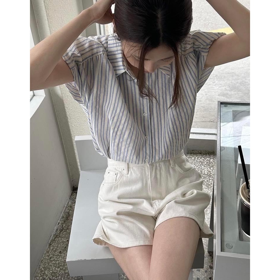 Áo sơ mi kẻ sọc , áo sơ mi VGU cúp tay hến chất liệu cotton mặc đi chơi đi làm