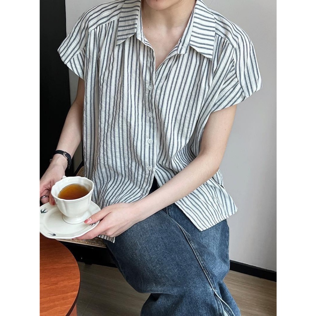 Áo sơ mi kẻ sọc , áo sơ mi VGU cúp tay hến chất liệu cotton mặc đi chơi đi làm
