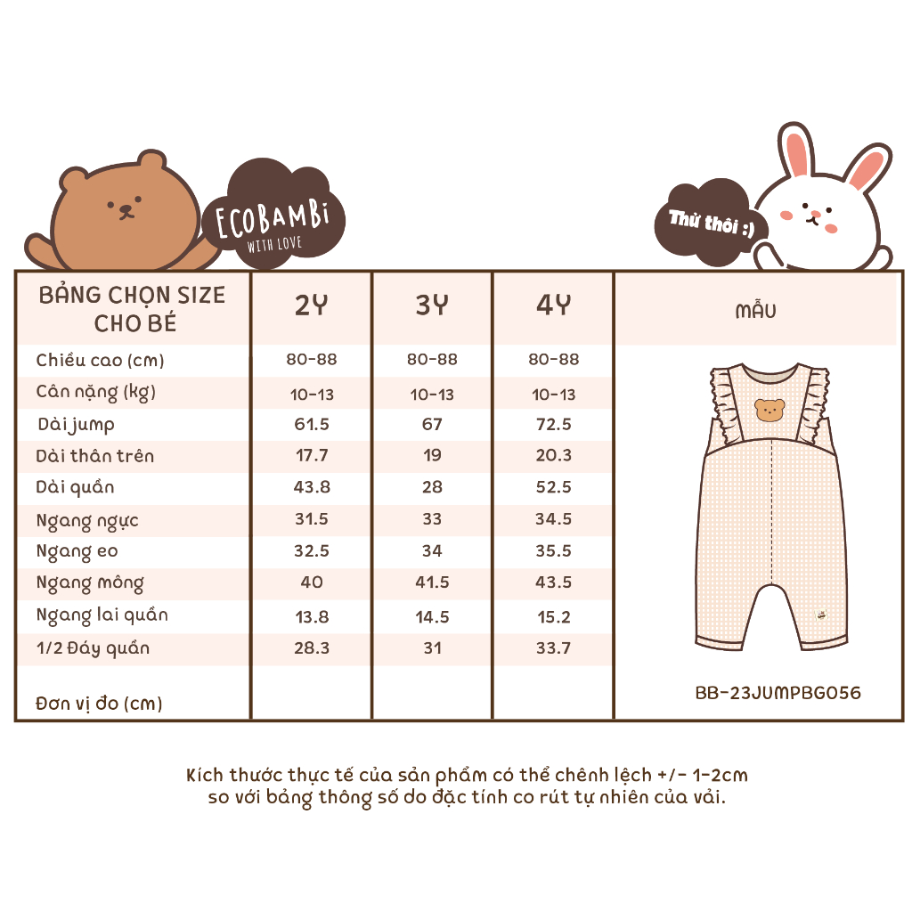 Jumpsuit linen bé gái Ecobambi