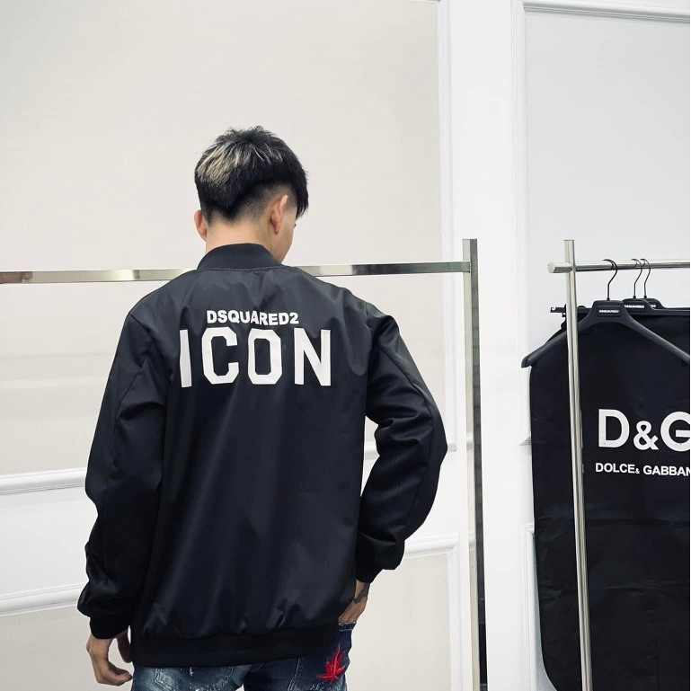 Áo Khoác Bomber DSQ-2 Hoạ Tiết Phối Siêu Chất - Áo Gió Bomber Quảng Châu Cao Cấp Dsq
