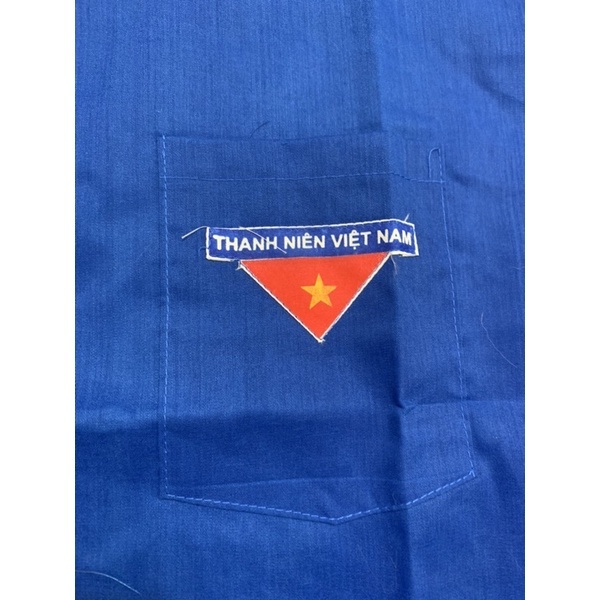 Áo Sơ Mi Đoàn Thanh Niên Dài Tay Vải Thô 1 Túi In Logo