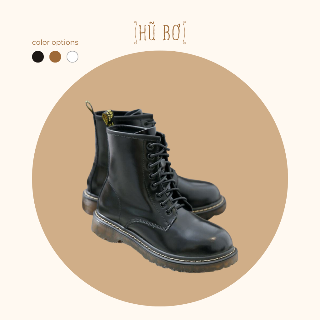 Dr boots - Boots da bò nữ kiểu dáng quân đội
