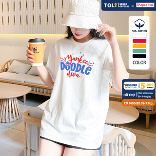 Áo Thun Nữ Form Rộng TOLI mẫu DOODLE] dễ thương, Vải Cotton 4 chiều cao cấp 