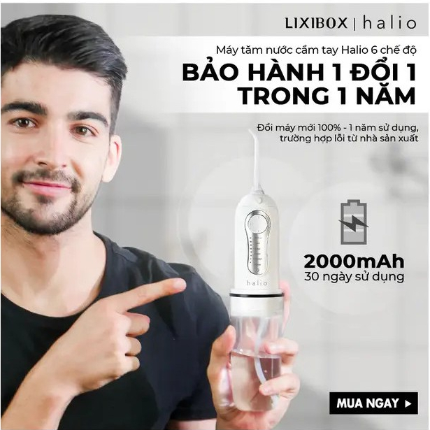 Máy tăm nước Halio Professional Cordless Oral Irrigator cho răng niềng