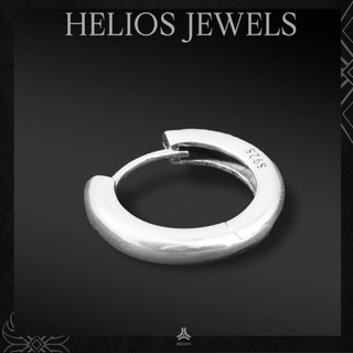 Khuyên tai bạc nam, nữ helios silver classic bản to 14mm s925 ktb305