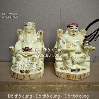 Ông tài ông địa Màu ngà loại Cao cấp ( vắt chân )