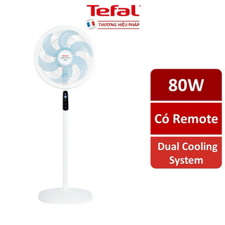 Quạt đứng tefal turbo silence plus vh689990 - trắng cánh xanh