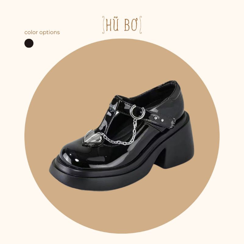 HEARTY STRAP SHOES - Giày da bò nữ tính ( genuine leather)