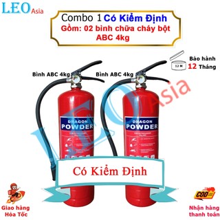 Combo 2 bình chữa cháy bột abc dragon mfzl4 4kg có tem kiểm định pccc