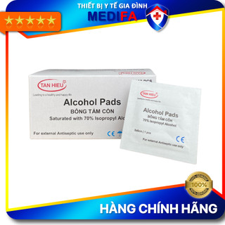 Bông tẩm cồn Gạc tẩm cồn sát trùng vết thương hộp 100 miếng