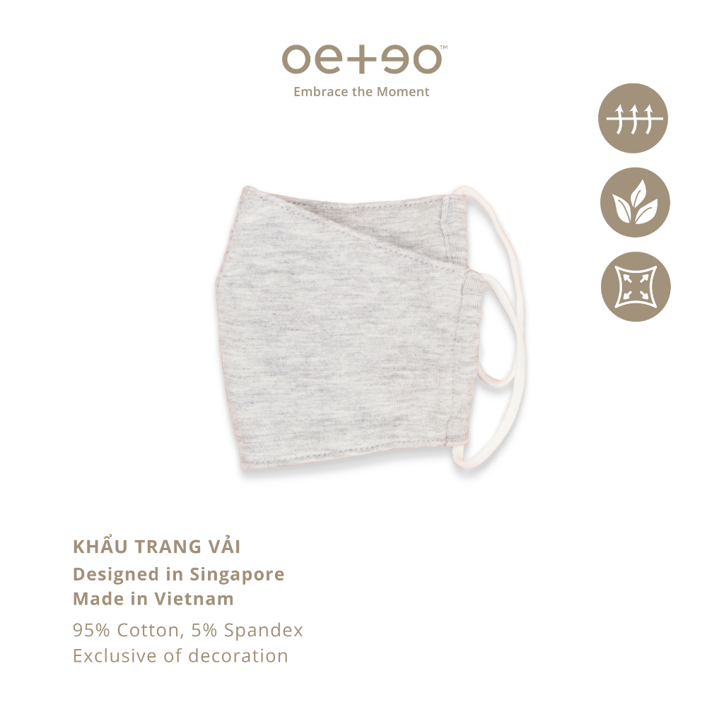 Khẩu trang vải OETEO bé trai bé gái 95% cotton - 5% spandex co dãn họa tiết trang trí vải trơn tái sử dụng nhiều lần