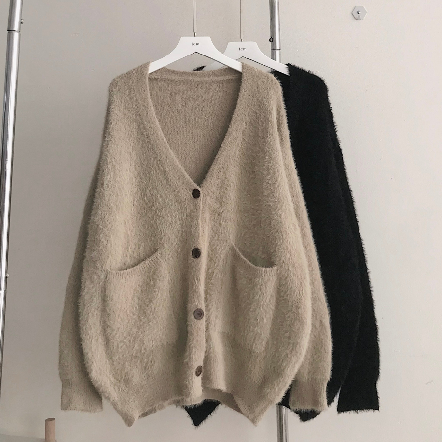 Áo khoác cardigan nữ chất vải len lông thỏ mềm mịn FLORA 10619 - Jemcloset