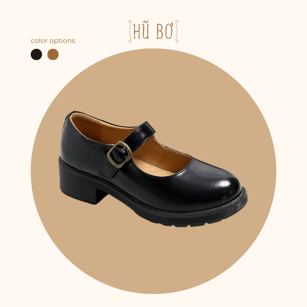 Mary Jane shoes  - Giày da bò nữ phong cách vintage, retro