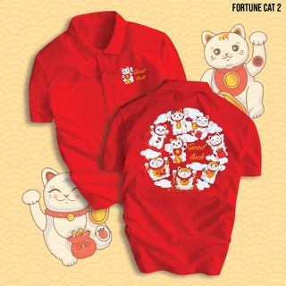 Áo thun Polo TẾT 2024 LUCKY CAT THẦN TÀI MAY MẮN chất liệu cao cấp, phong cách năng động, trẻ trung