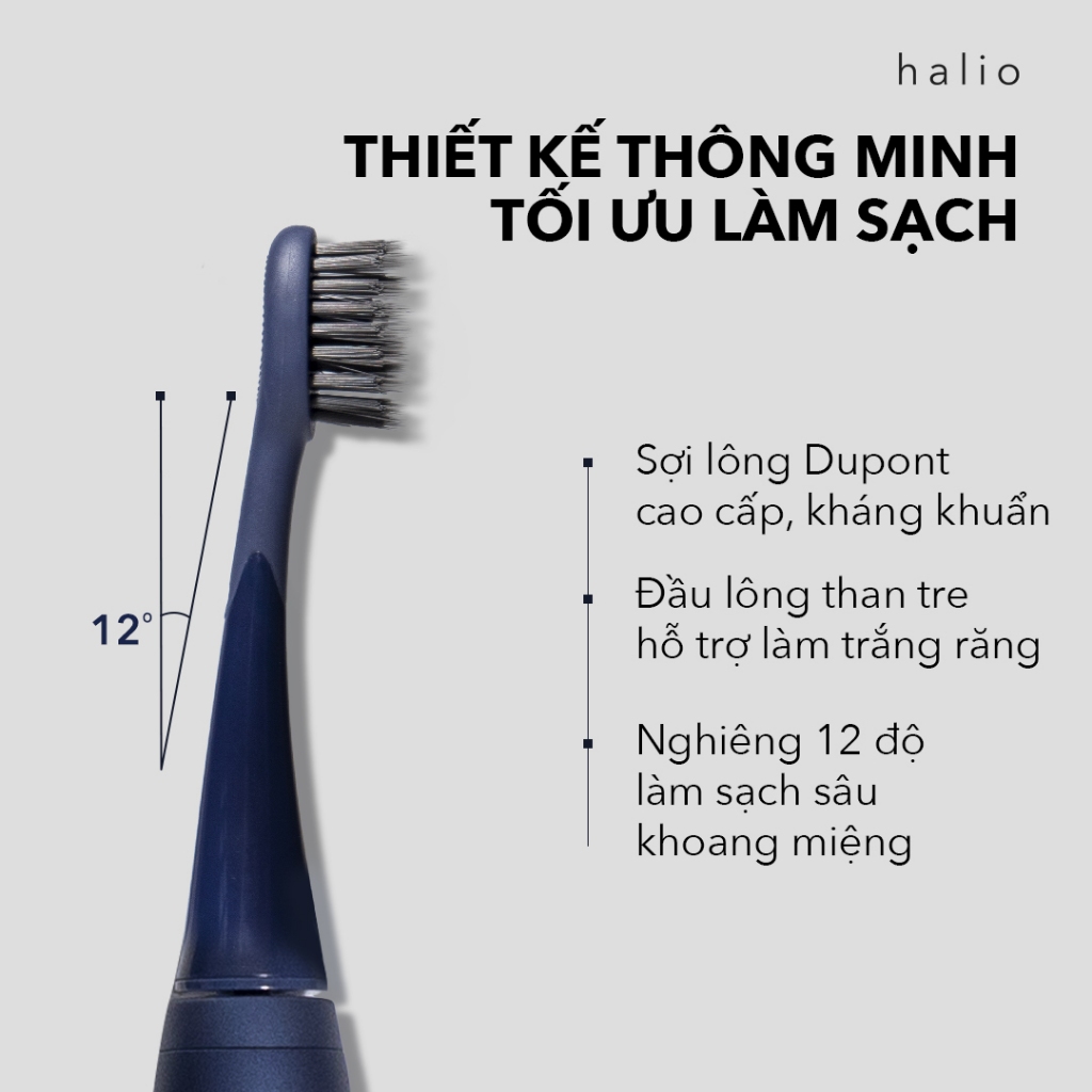Bàn Chải Điện Làm Trắng Răng Halio Sonic Toothbrush PRO - Midnight Blue