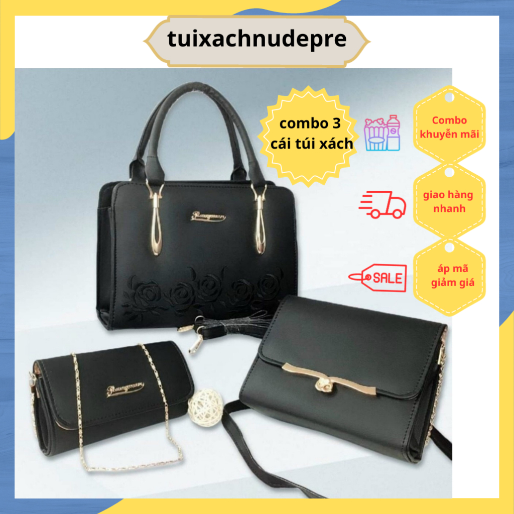 túi xách nữ đẹp đeo chéo thời trang cao cấp,combo 3 cái mẫu mã khác nhau