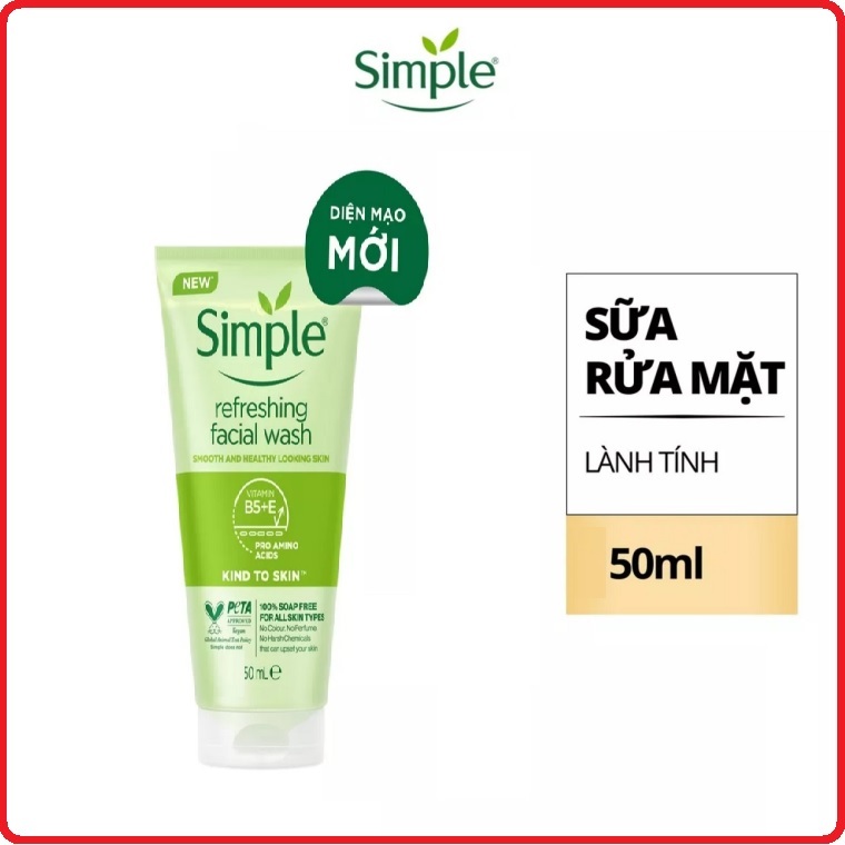 Sữa rửa mặt Simple LÀNH TÍNH sạch thoáng - cho da nhạy cảm