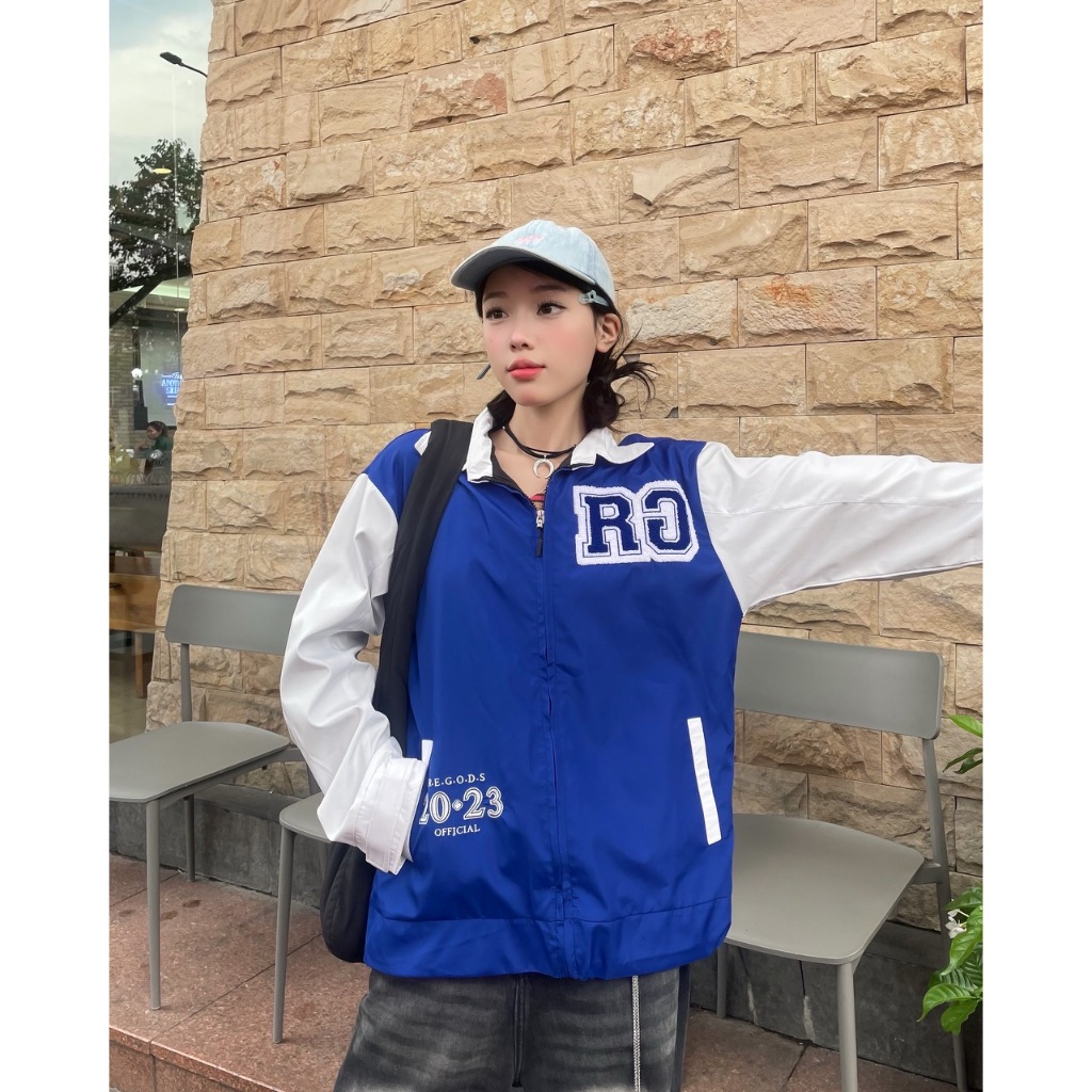 Áo khoác dù cổ bẻ REGODS form rộng unisex nam nữ  vải dù 2 lớp dày dặn - Jacket dù Mix