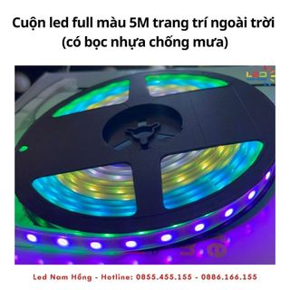 Led dây dán full màu ( cuộn 5M) có bọc nhựa chống mưa dùng trang trí ngoài trời