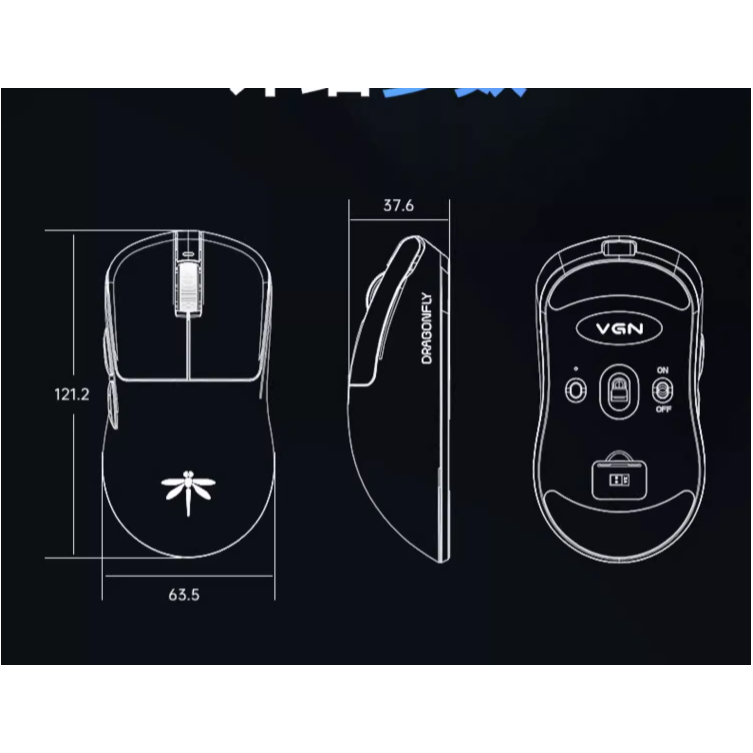 Chuột không dây Gaming VGN F1 Dragonfly MOBA F1/F1 Pro/F1 Promax - Chuột Công Thái Học