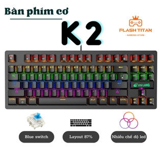 Bàn Phím Cơ Crack K2 PRO Phiên bản 2024 Blue switch - Led nhiều chế độ - Bấm Êm, Chơi Game, Cực Đã
