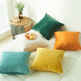 Gối vuông tựa sofa vải nhung 45cmx45cm, gối ôm, gối tựa lưng văn phòng, gối trang trí phòng trà cafe, vỏ gối có khóa kéo