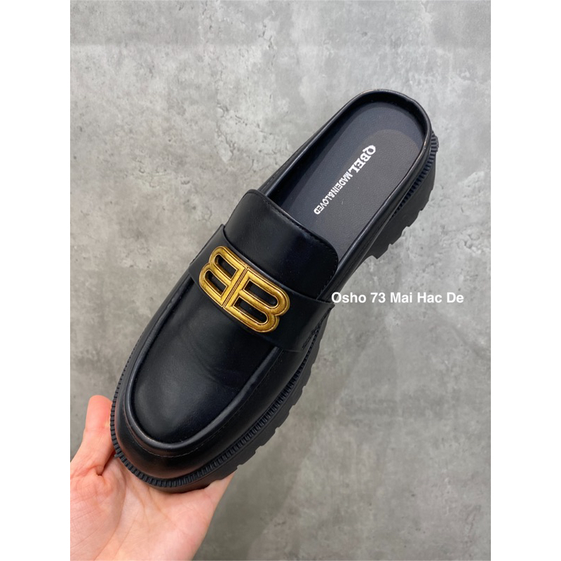 Suc cao gót mũi nhọn nơ khóa OSHO, chất da lì cao cấp, êm chân