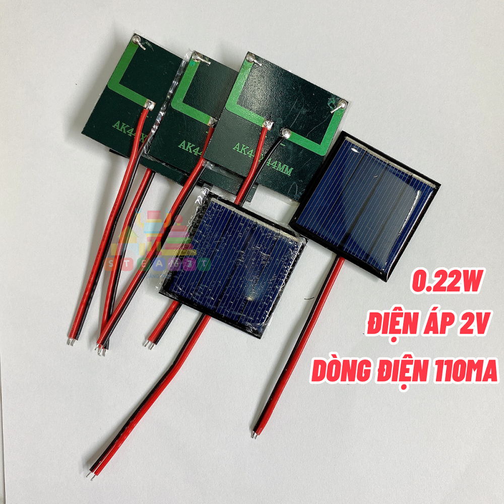 Tấm pin năng lượng mặt trời đã hàn sẵn dây - PIN MẶT TRỜI MINI - 2V 3V 5V - Dòng điện 65mA 100mA 110mA 400mA - LK0194