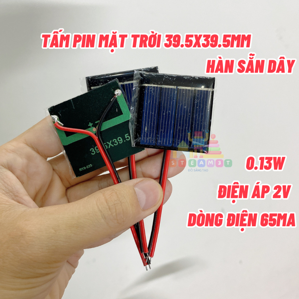 Tấm pin mặt trời 2V 3V 5V - 60mA 110mA DIY học tập giải thích nguyên lý - LK0194