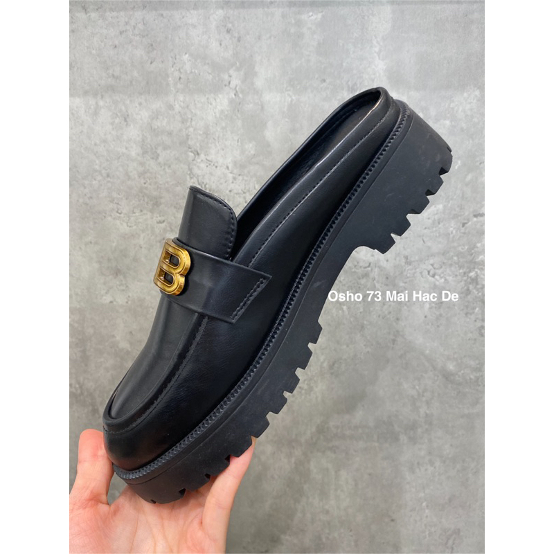Suc cao gót mũi nhọn nơ khóa OSHO, chất da lì cao cấp, êm chân
