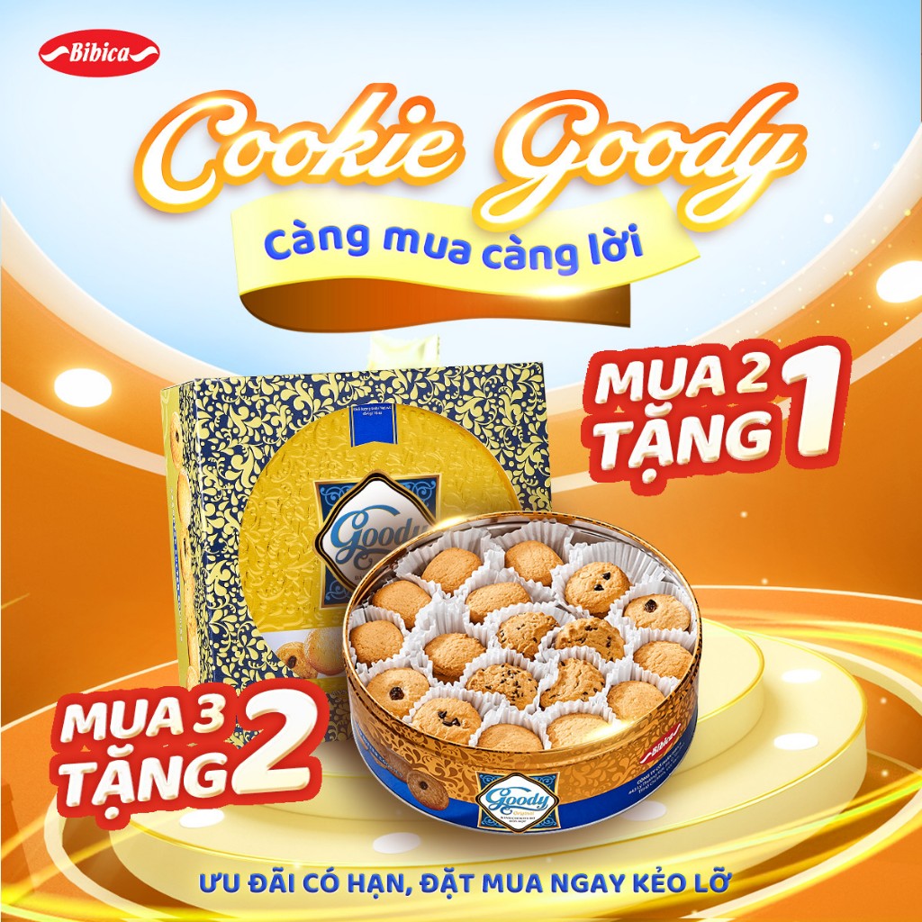 Bánh Goody Cao Cấp Bibica hộp thiếc 454g