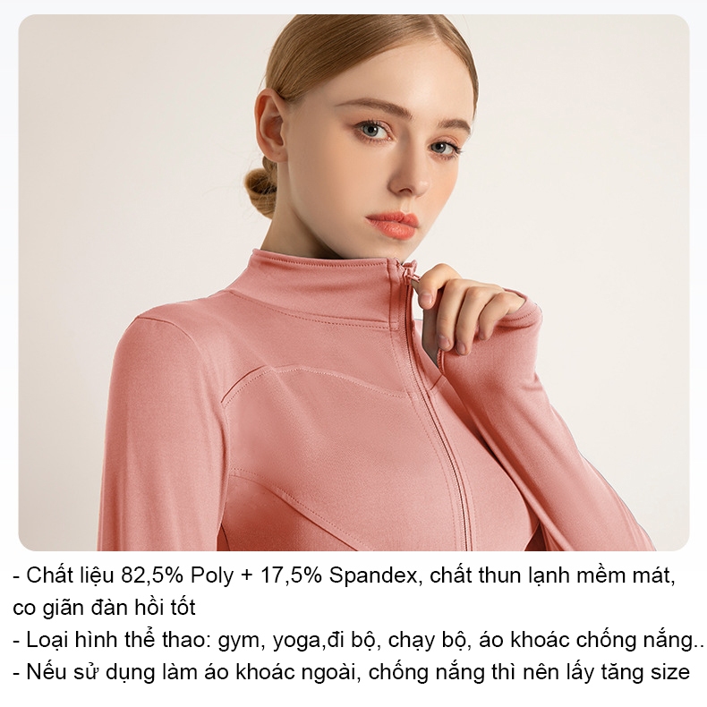 Áo Khoác Tập Gym Nữ GLASSHOP Áo Khoác Thể Thao Chống Nắng Khóa Kéo | BigBuy360 - bigbuy360.vn