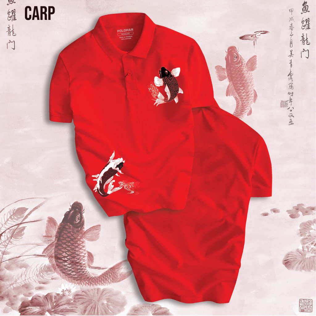 Áo thun Polo TẾT 2024 CÁ CHÉP TÀI LỘC chất liệu cao cấp, phong cách năng động, freestyle, trẻ trung